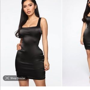 NWOT black satin dress !